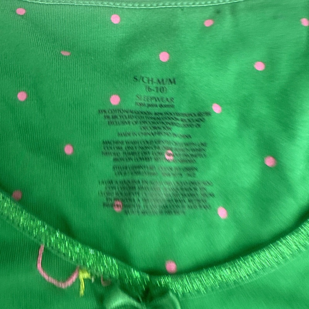 Unbranded Green Embroidered Apple Sleepshirt Nightgown V-Neck Long Sleeve Small - Picture 4 of 10